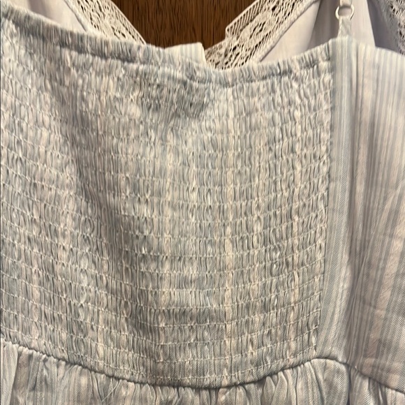 New White Lace Trim Striped Dress - Picture 11 of 16